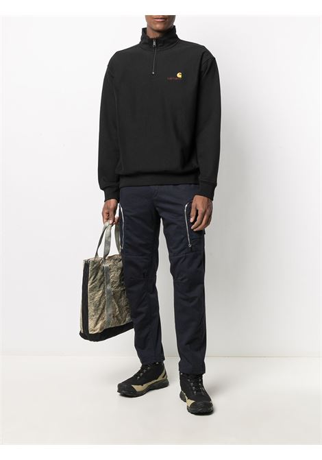 half zip american script sweatshirt man black CARHARTT WIP | I02701489.XX